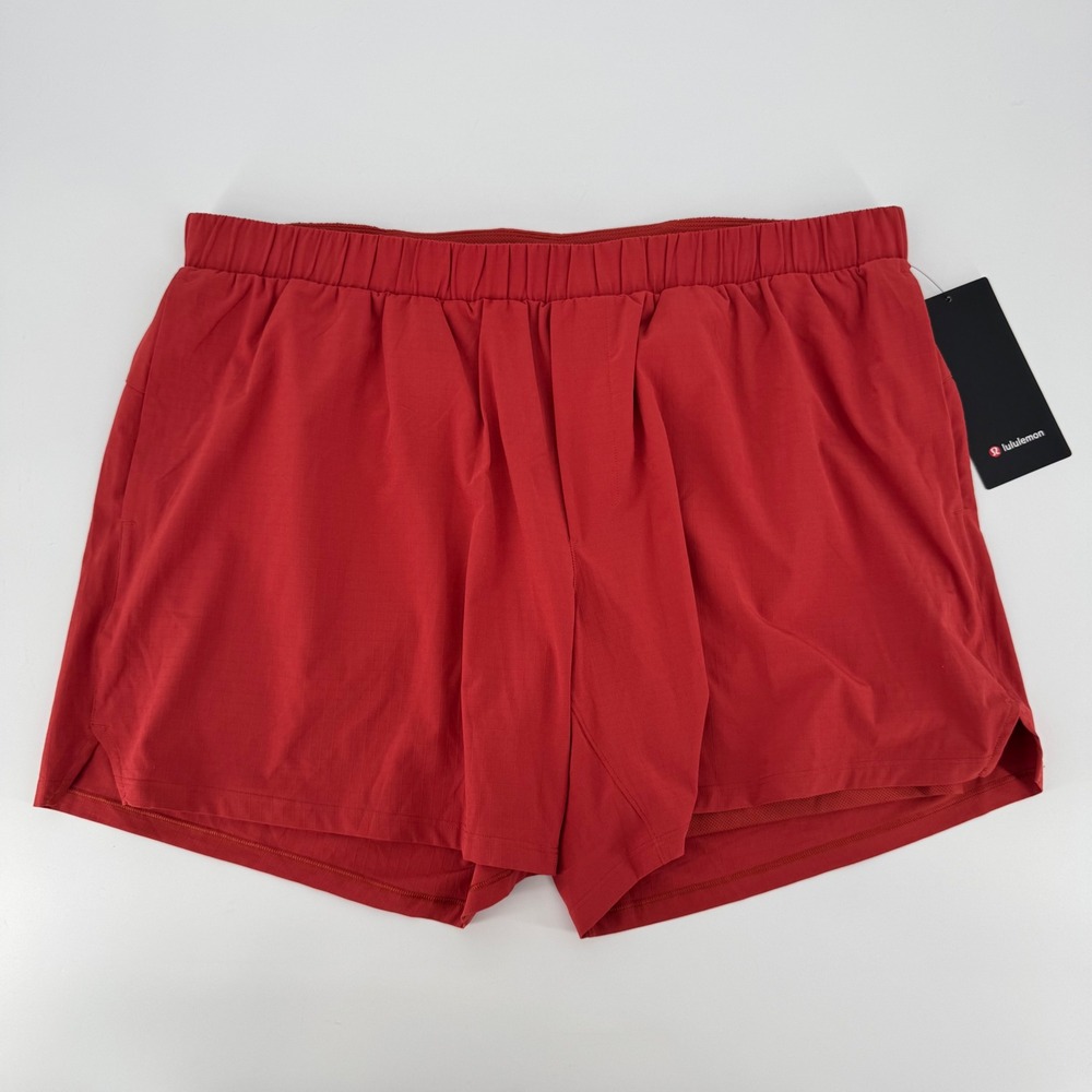 Lululemon Mile Maker Ripstop Short 6 Lined XXL Orange Red LM7BL0S Running Men